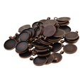 thumbnail image 1 of AMLESO 50 Pcs Pendentif de Collier Rond de 1 Pouce Sertissage Base de Cabochon Plateau Serti Clos Vierge Bronze Rouge, 1 of 8