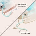 thumbnail image 2 of Cocofloss CocoPlush Threaders Hilo dental para implantes Puentes y aparatos ortopédicos Menta Encerado Cuidado bucal diseñado por dentistas con aceite de coco 30 por paquete, 2 of 6