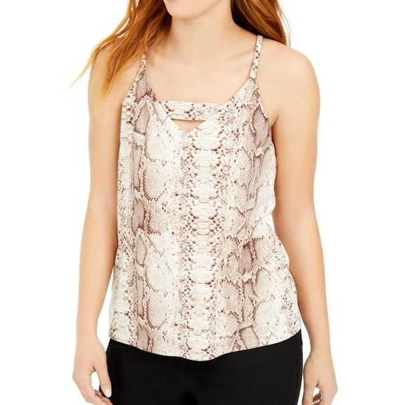 bar III Womens Animal Print Tank Top, Brown, Petite, PM