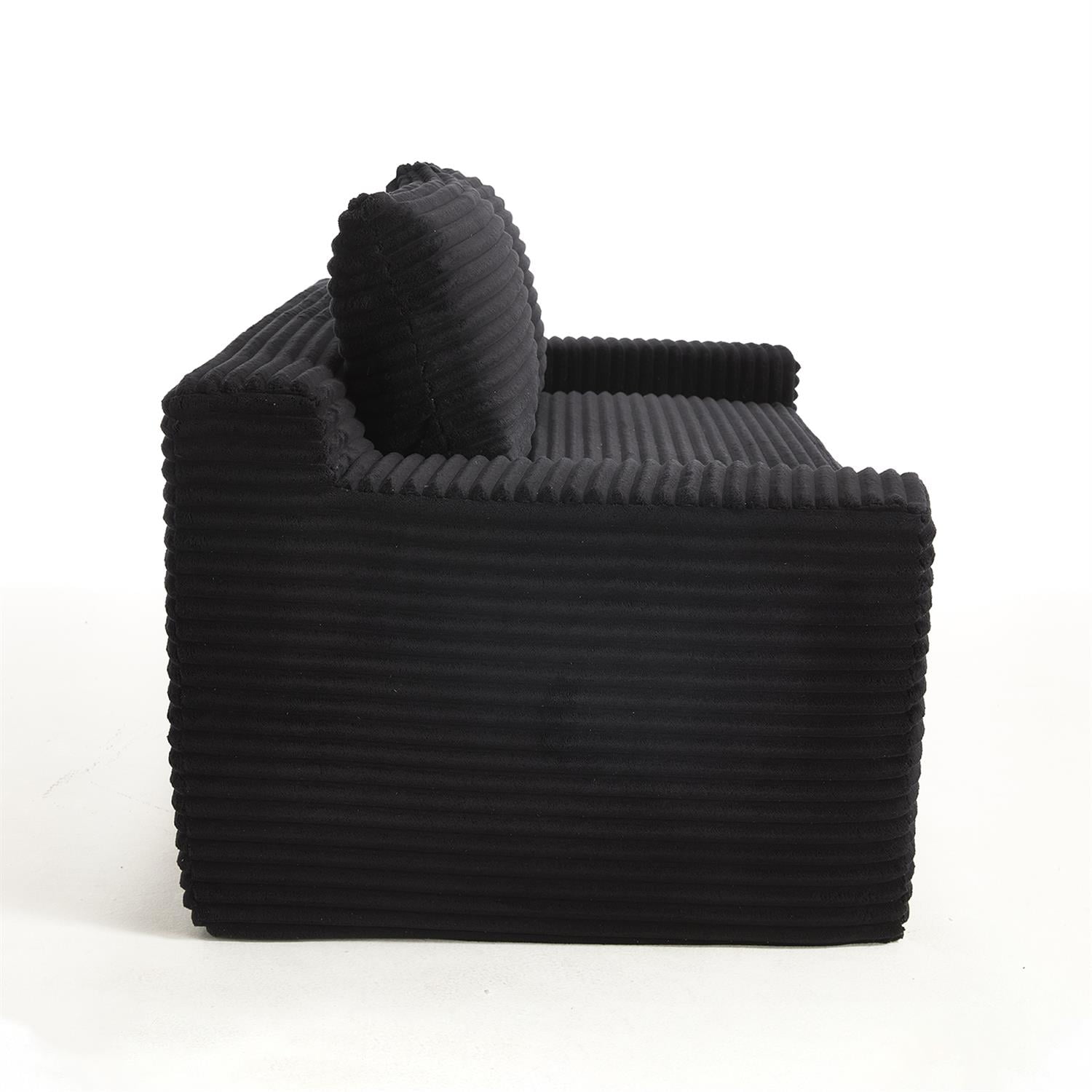 Demi Bonn 72" Cozy Loveseat Sofa Bed with Memory Foam & Sturdy Steel Frame, No Assembly Needed, Convertible 2-in-1 Couch for Small Spaces, Apartments, Black