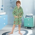 thumbnail image 5 of FORMRS Niños Bathrobe Unisex Hooded Robe Soft Plush Pajamas Sleepwear, Size 2-3T, Christmas Cookies, 5 of 7