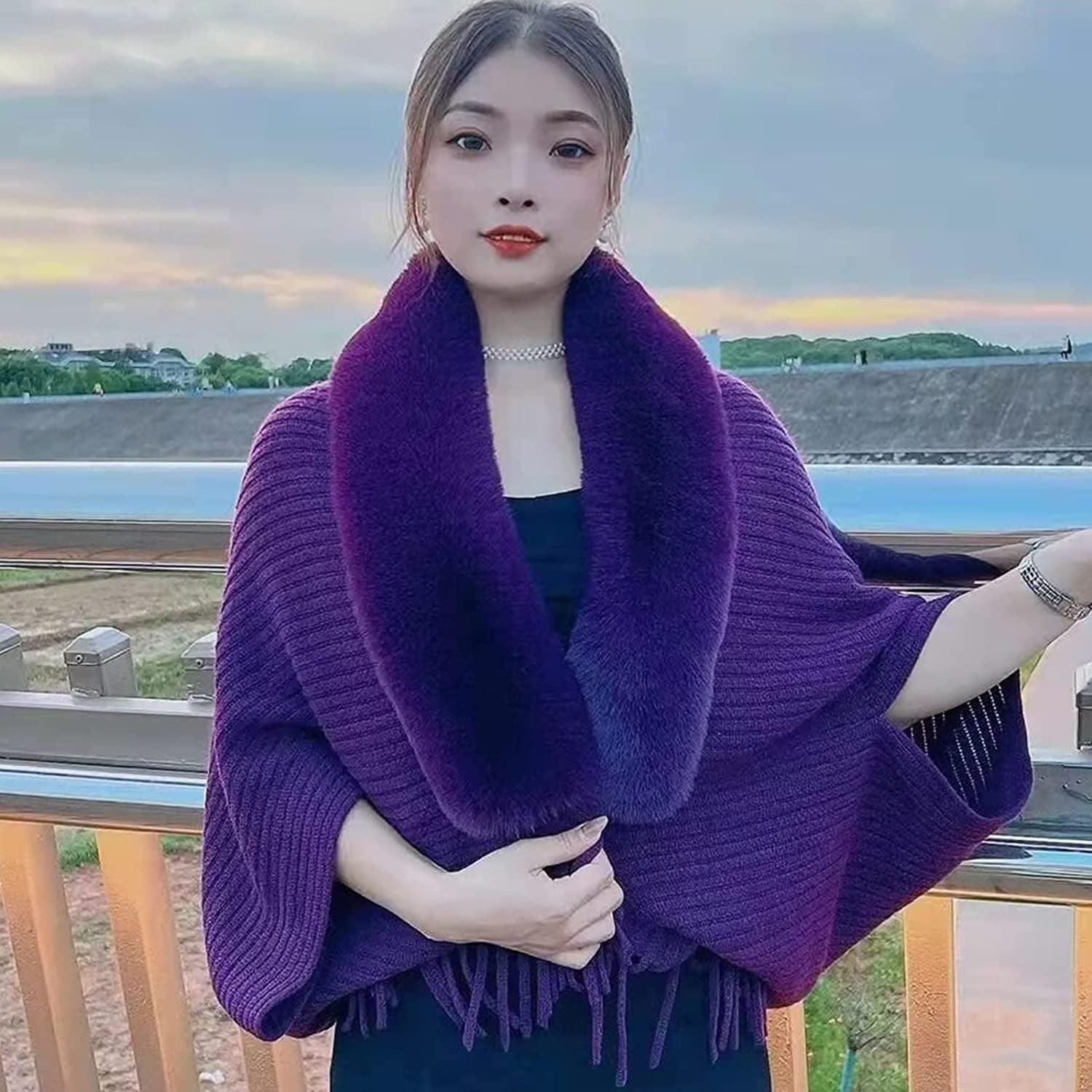 Ladies Knitted Loose Thickened Shawl