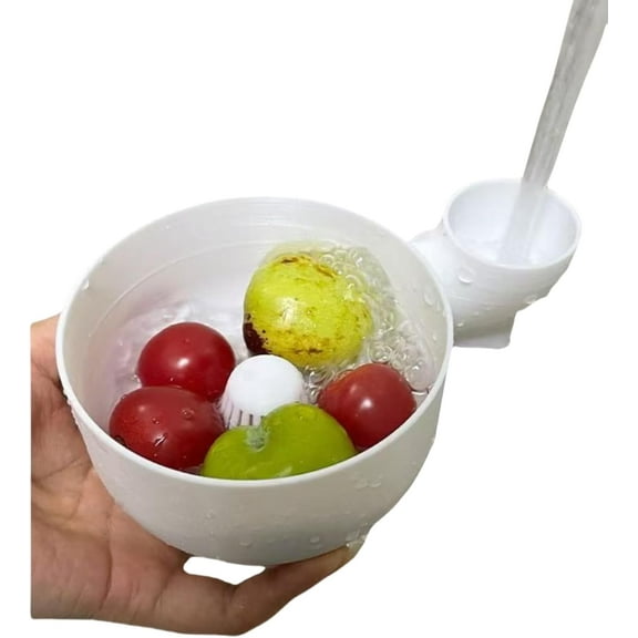 ABPETE Fruit Spinner and Strainer,Small Salad Spinner,Fruit Washing Bowl with Strainer,Multi Functional Kitchen Tool, Combining Cleaning, Spinning, Draining Functions (Small)