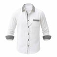 thumbnail image 4 of Stamzod Mens Shirts Long Sleeve Color Block Business Casual Work Shirt Button Down Beach Shirts for Men White-2 XXXL, 4 of 6