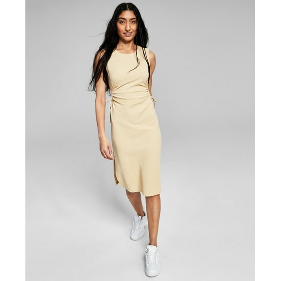 And Now This Womens Side-Cutout Midi Dress Camel Brown S