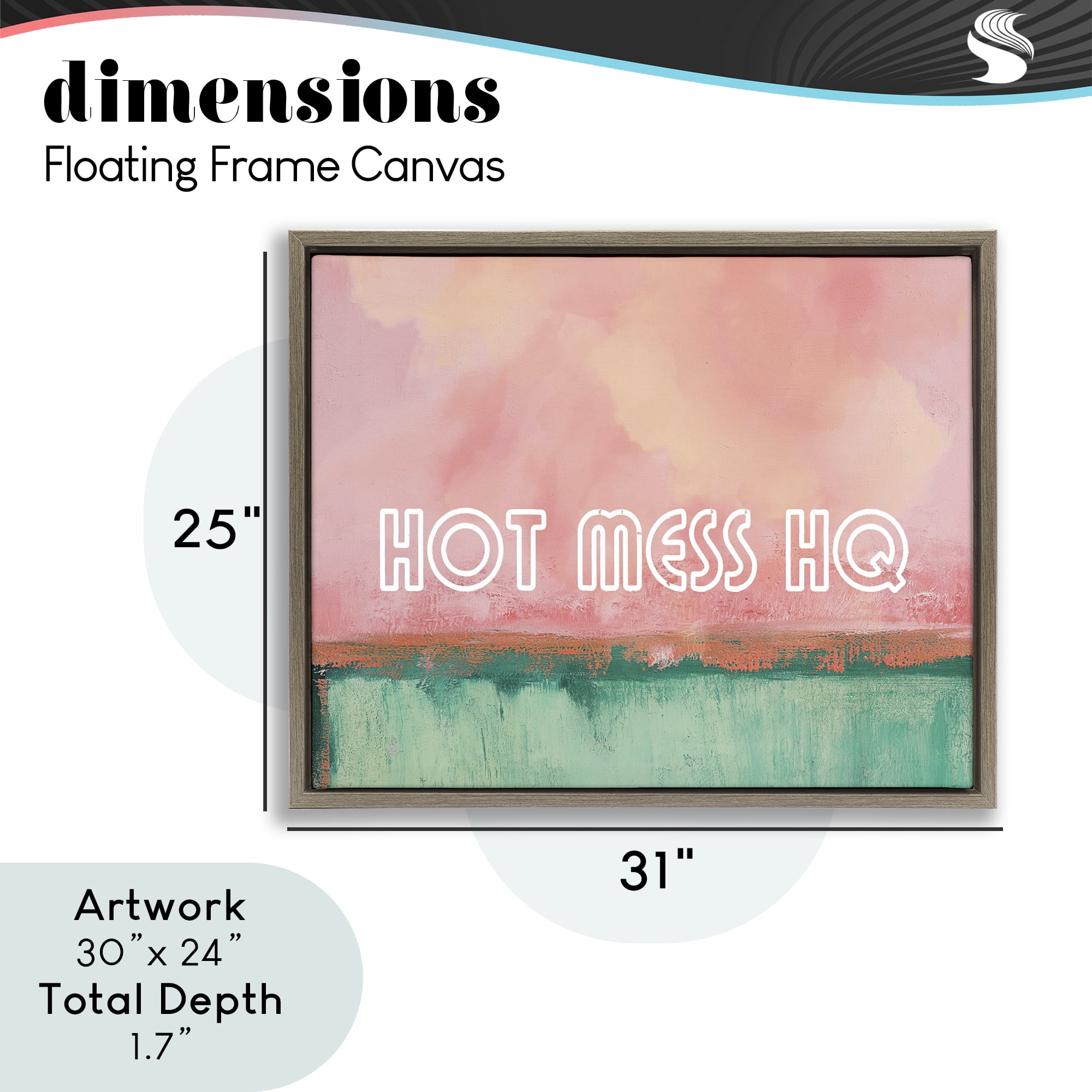 Stupell Industries Hot Mess Headquarters Brown Framed Floater Canvas Wall Art, design by Gina Kelly