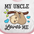 thumbnail image 4 of Inktastic My Uncle Loves Me with Sloth and Hearts Boys or Girls Baby Bib, 4 of 4