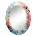 thumbnail image 2 of DESIGN ART Designart "Orange Pink Palm Trees Abstract III" Floral Modern Wall Mirror 24in.x36in., 2 of 4
