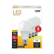 Feit Electric 10 Watt LED (60 Watt Equivalent) Soft White A19, E26, Non-Dimmable (4 Pack)