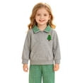 thumbnail image 5 of Quealent Toddler Baby Boys Christmas Outfits Long Sleeve Embroidery Sweatshirt Gingham Plaid Pants Two Piece Smocked Clothes (Light Green, 18-24 Months), 5 of 8
