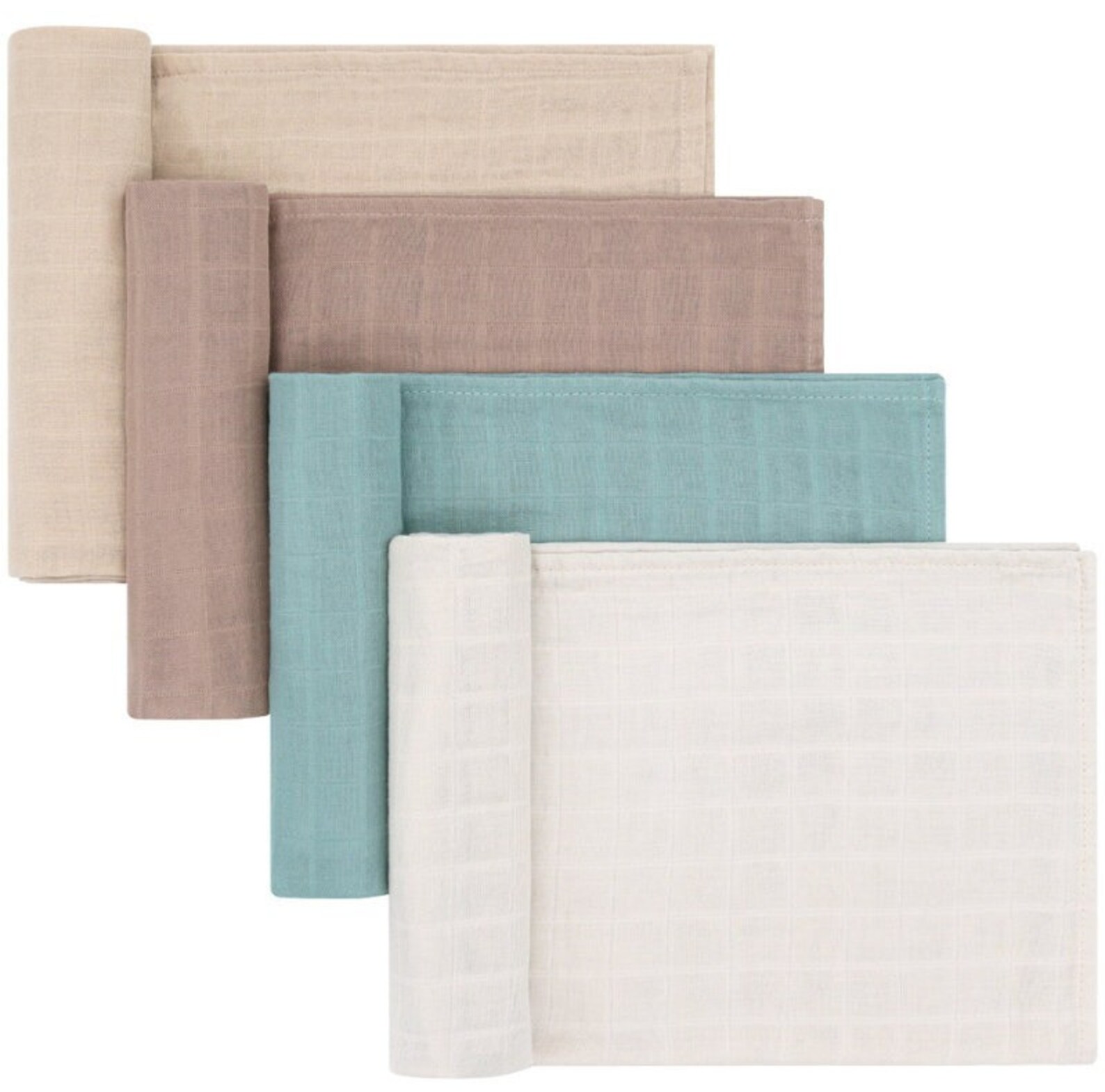 4pc Burp cloth| wash cloth| lovey|Muslin Squares| Bib| bibs| baby girl, baby boy | Newborn|Shower Gift|Swaddle| Organic Cotton |60x60cm