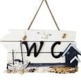 thumbnail image 1 of Mediterranean Hand Carved Wall Hanging Wooden WC Plaque Sign Board (Sailing Ship), 1 of 3