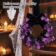 thumbnail image 4 of Halloween Wreath, Red Artificial Floral with Black Bow, Front Door Hanging Decor for Halloween, 4 of 7