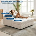 thumbnail image 6 of Oversized Corduroy Chaise Lounge Chair with Cup Holder & USB Charging Port, 54" Wide Plush Sofa with High-Density Foam & Supportive Springs for Living Room, 6 of 9