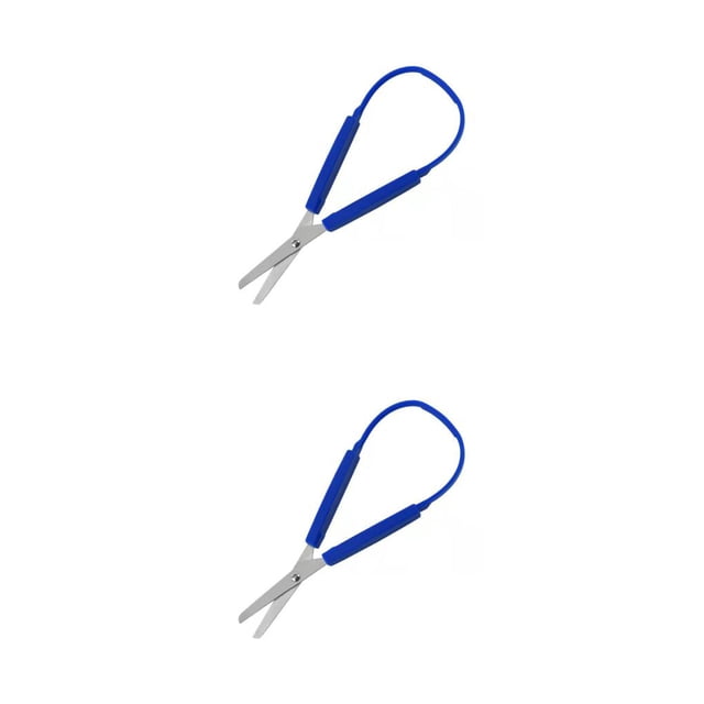 Guardoinrt Safety Sturdy Elastic Stationery Scissors Multi-functional Self-Opening Office Paper Shear Teens Students Blue 2Set