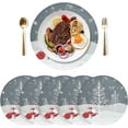 thumbnail image 3 of GZHJMY Christmas Santa Claus Round Placemats Non-Slip Washable Polyester Table Mats Set of 4 Heat Resistant Placemats for Kitchen Dining Table Decoration, 3 of 7