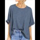 thumbnail image 1 of Camiseta Holgada Informal de Verano de Corta para Mujer. Gris Azulado S, 1 of 8