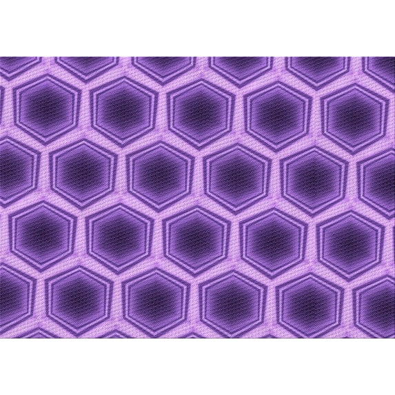 Ahgly Company Indoor Rectangle Patterned Purple Amethyst Purple Area Rugs, 2' x 4'