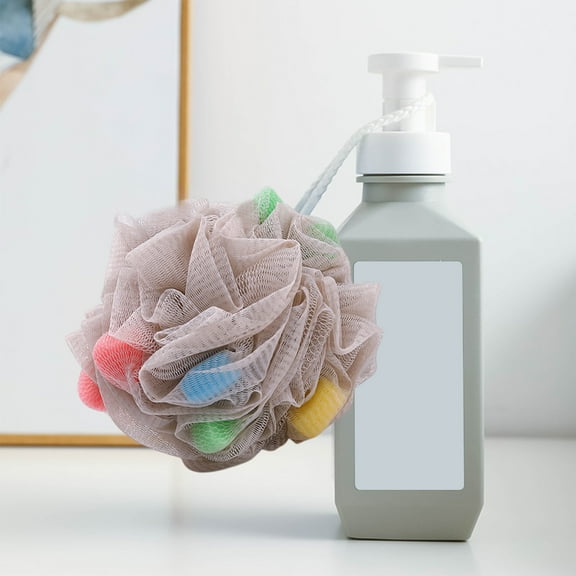 Bath Mesh Shower Body Scrubber | Soft Foam Exfoliating Bath Sponge | Quick-Dry PE Material | Hanging Loop | Multiple Colors | For Sensitive Skin | 1 Pack | 12x12x12cm