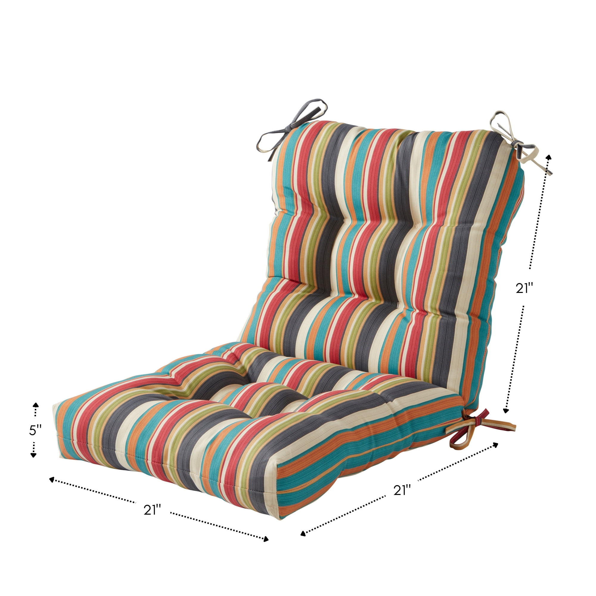 Greendale Home Fashions Outdoor Tufted 42'' x 21'' Chair Cushion, Sunset Stripe