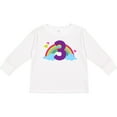 thumbnail image 3 of Inktastic 3rd Birthday Rainbow Number 3 Girls Long Sleeve Toddler T-Shirt, 3 of 5