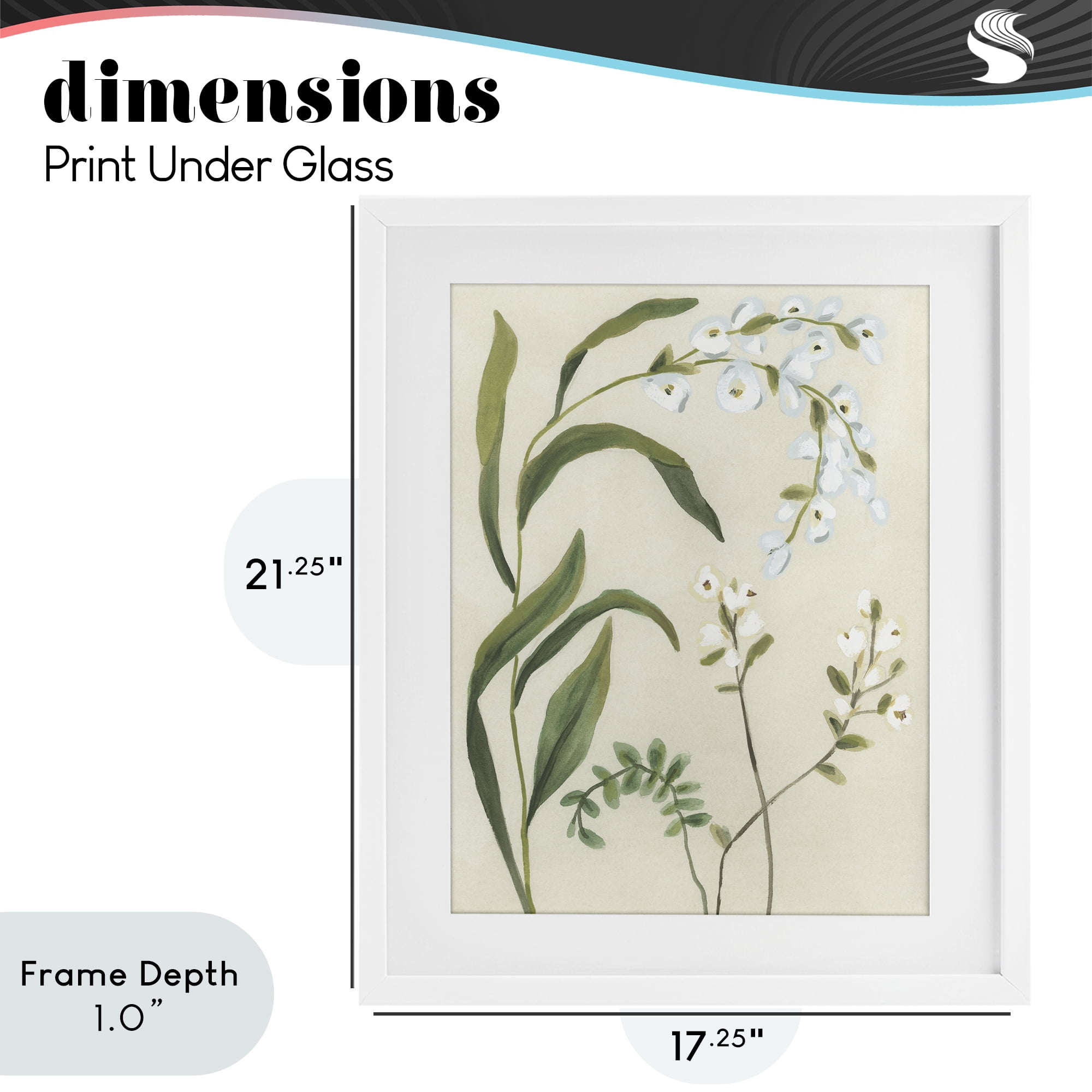 Stupell Industries Soft Snowdrop Stems White Framed Print Under Glass, design by June Erica Vess