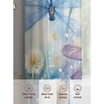thumbnail image 3 of Purple Summer Dragonfly Sheer Curtains for Living Room Bedroom Spring Floral Watercolor Sheer Curtains 108 Inch Long 2 Panels Set Light Filtering Curtain Window Treatments Drapes for Dining Room, 3 of 6
