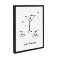 thumbnail image 4 of Kate and Laurel Sylvie Girl Dinner Framed Canvas Wall Art by Honey Island Studio, 18x24 Black, Cute Martini Glass Art for Wall, 4 of 7