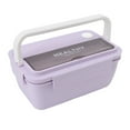 thumbnail image 3 of Lunch Container, Divider Designed Bento Box 1400ml Microwave Safe With Chopsticks For Students Purple,Green,Blue Yellow,Pink, 3 of 8