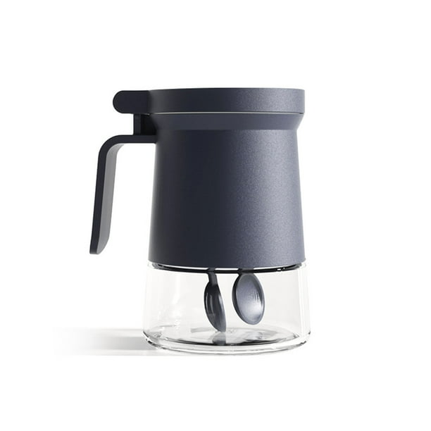 Bewildely Tarro de especias Botella de cocina de vidrio vacía Recipiente de condimentos resistente a la temperatura recargable Tapa de plástico lavable Organizadores de utensilios de cocina Azul Bewildely HA063202-03