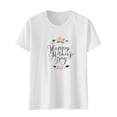 thumbnail image 4 of EQWLJWE Hauts pour Femmes T-Shirt Graphique Surdimensionné Manches Courtes Col Rond Épaule Tombante Décontracté Liquidation, 4 of 7