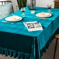 thumbnail image 5 of GLORY SEASON Velvet Luxurious Solid Rectangle Tablecloth Farmhouse Tablecloths for Party Baby Shower Kitchen Dinning Tabletop Decoration Green 52x70 in, 5 of 8