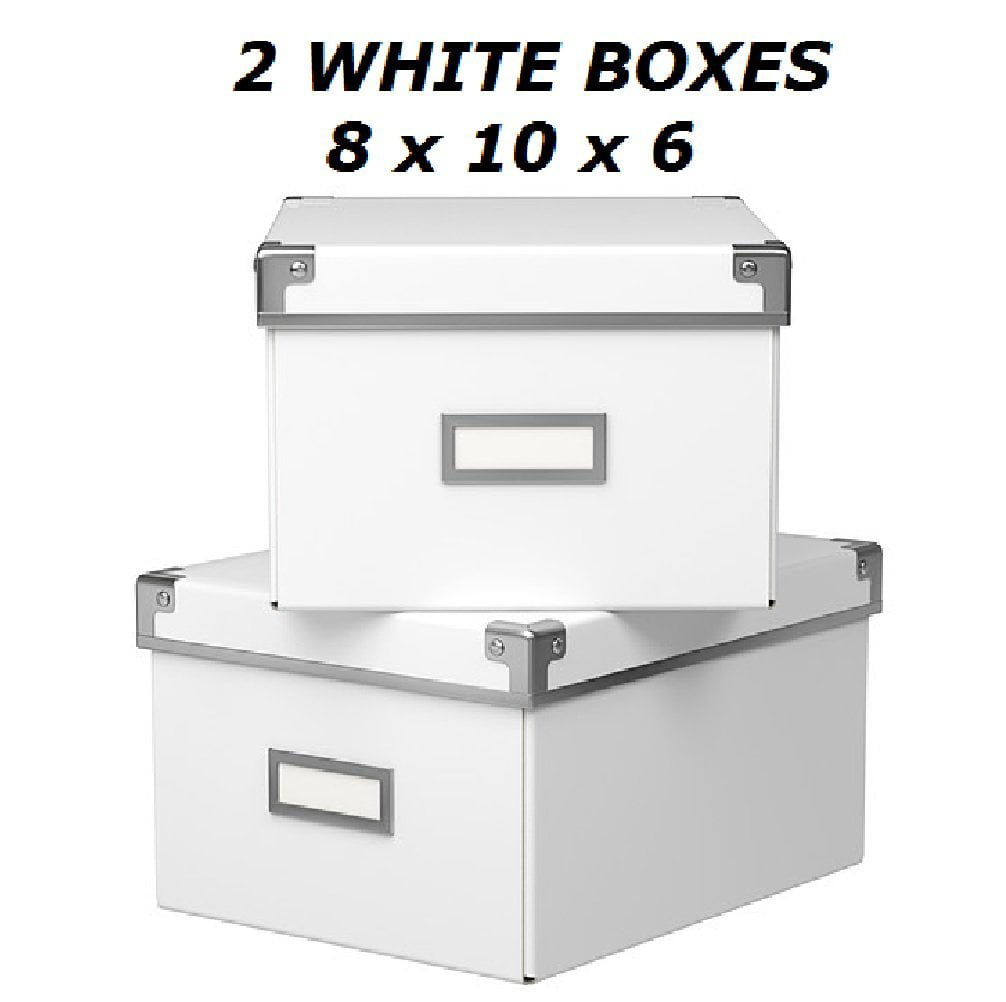 IKEA KASSETT New Black Storage Box w/Lid 2PK 21x26x15cm 8 1/4x10 1/4x6” 21074 