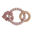 thumbnail image 1 of 3-in-1 BPA-Free Silicone Teether: Leaves Design, Wood Ring, Infant Teething Toys - Food Grade Nursing Teether, 1 of 5