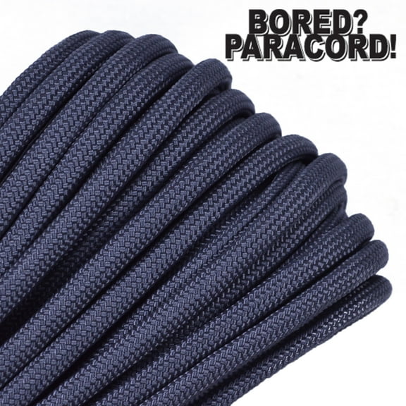 Bored Paracord Brand 550 lb Type III Paracord - Charcoal 50 Feet