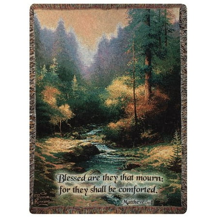 Tapestry Cotton Throw - Manual Woodworkers & Weavers Creekside Trail Verse Tapestry Cotton Throw