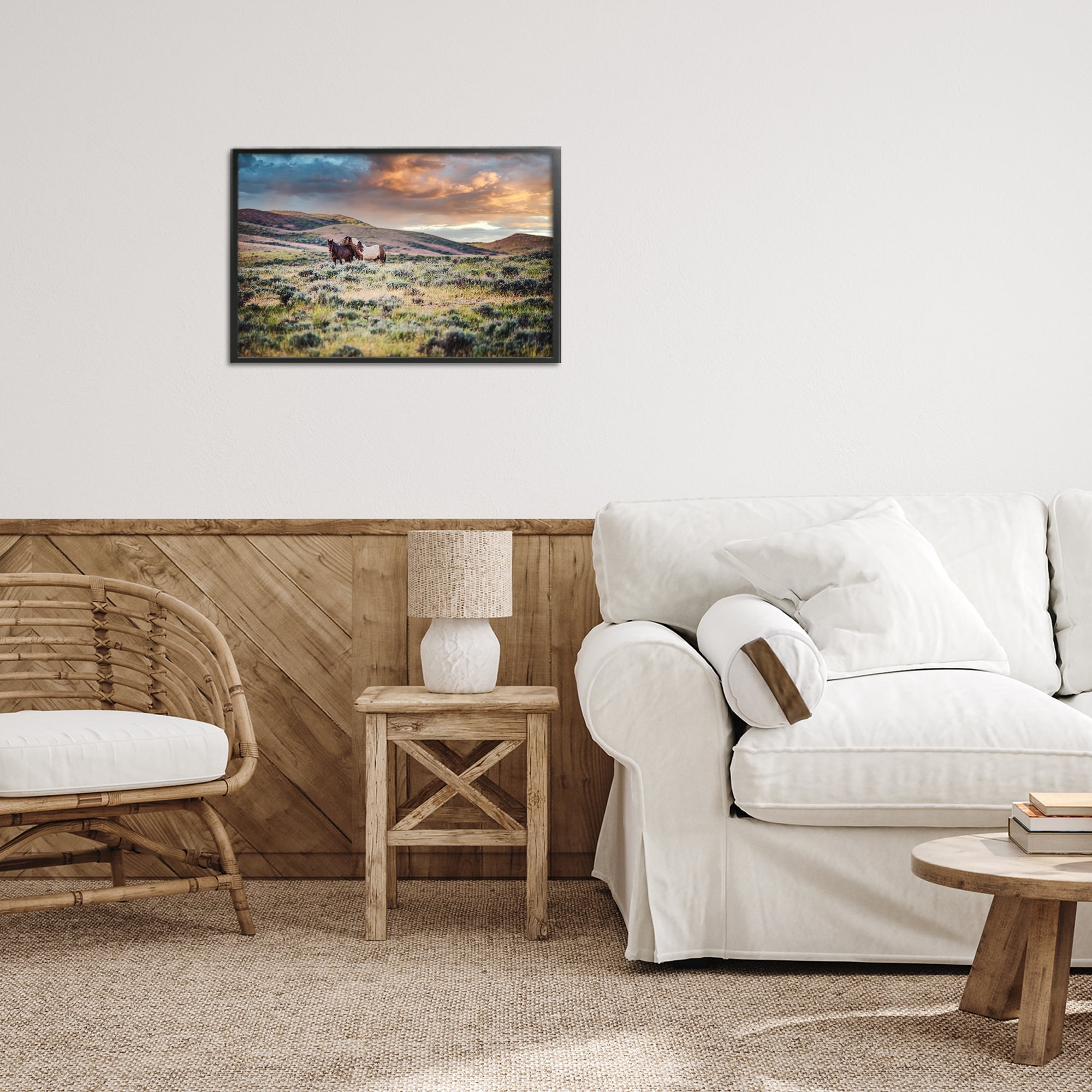 Stupell Industries Stay Close Horses Black Framed Giclee Art, design by Tim West