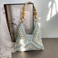 thumbnail image 6 of New Fashionable Handmade Woven Bag, Crochet Bucket Bag for Women, Handbags Hobo Handmade Flower Tote Bags(D), 6 of 7