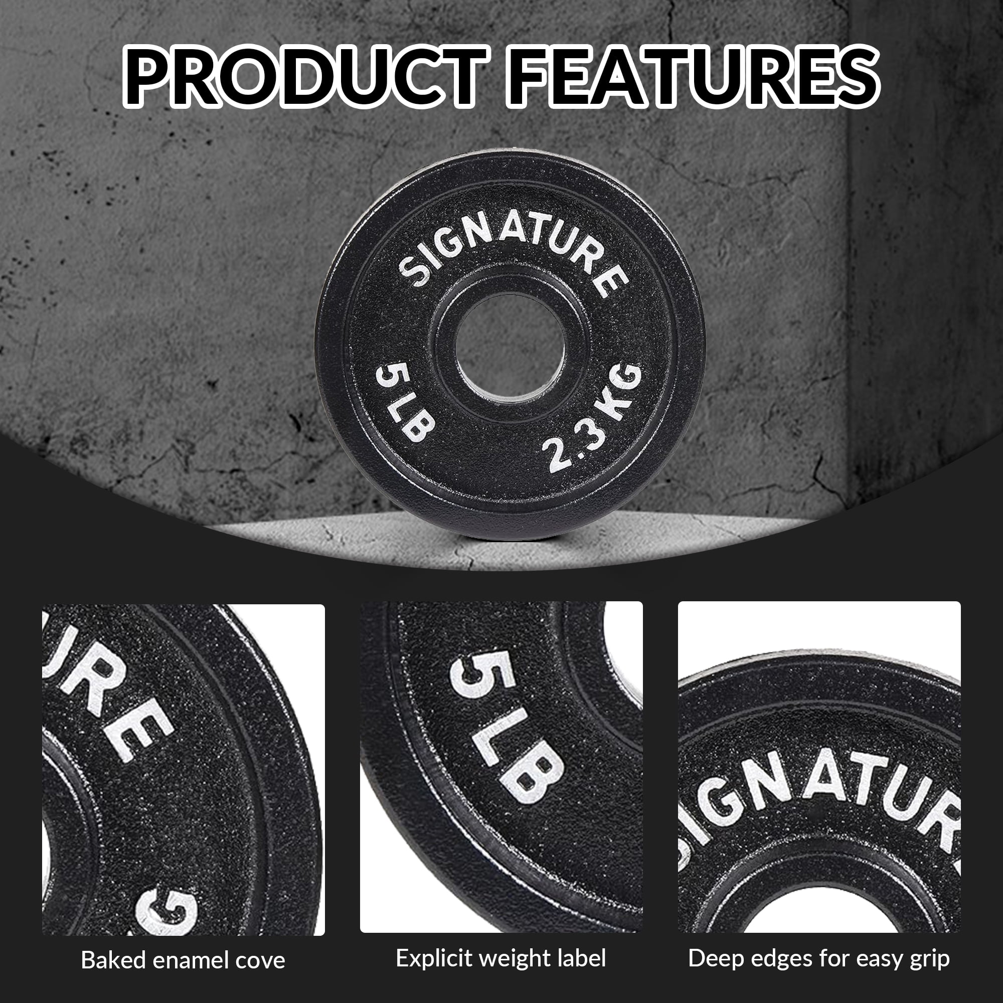 BalanceFrom EZ Curl Bar Set with 4FT Bar and Pair of 2.5LB, 5LB, or 10LB Ribbed Iron Plates – Black or White, Strength Training Kit for Home Gym