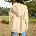thumbnail image 4 of Yellow Hoodies for Women, Polyester Zipper Hoodies for Women, Xxl Pocket Hoodie, Women'S Zip Up Hoodies Oversized Solid Color Sweatshirt with Pocket Casual Long Sleeve Fall Jackets, 4 of 6