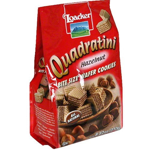 Loacker Quadratini Hazelnut Wafer Cookies, 8.82 oz (Pack of 8