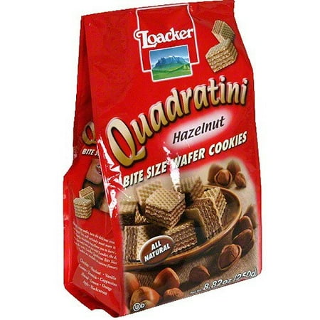 - Loacker Quadratini Hazelnut Wafer Cookies, 8.82 oz (Pack of 8)