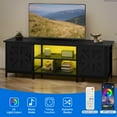 thumbnail image 4 of Uforic Farmhouse TV Stand with LED & Charging, Storage Cabinet and Shelves for TVs up to 70", Black, 4 of 9