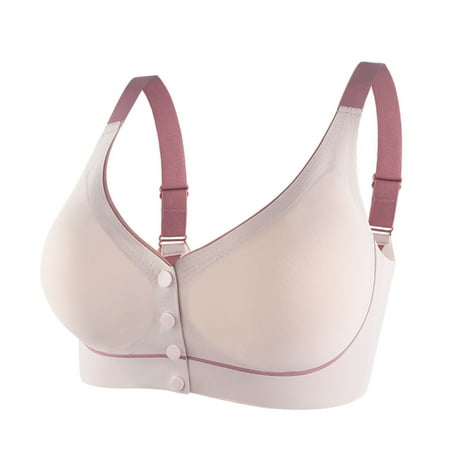 

gvdentm Bras Womens One Smooth U Underwire Bra Ultra Light T-shirt Bra With Stay-in-place Straps Pink XL
