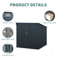 thumbnail image 4 of 6x8FT Outdoor Storage Shed, Galvanized Steel Outdoor Storage Shed with Lockable Double Doors, Metal Lean to Shed with Free PC Light Board for Tools, Bikes & Patio Essentials, 4 of 13