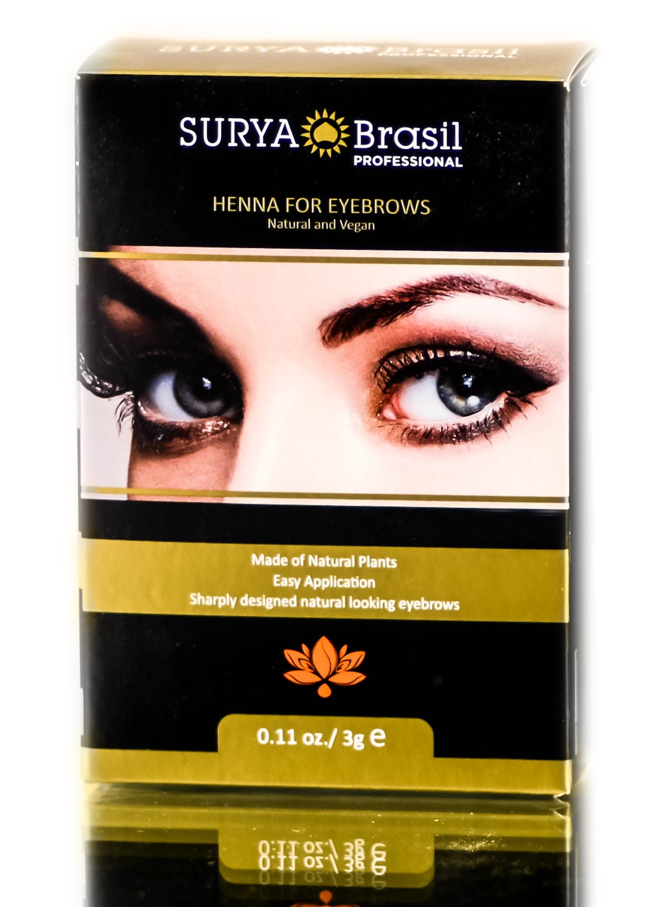 Option : Black , Surya Brasil Henna For Eyebrows, Haircolor Dye Hair Color , Hair Scalp - Pack of 1 w/ SLEEK Teasing Comb - image 1 of 1