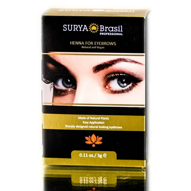 Option : Black , Surya Brasil Henna For Eyebrows, Haircolor Dye Hair Color , Hair Scalp - Pack of 1 w/ SLEEK Teasing Comb