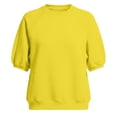 thumbnail image 3 of VOUZZA Womens Short Sleeve Sweatshirt Crewneck Puff Sleeve Pullover Casual Loose Fit Solid Top, 3 of 4