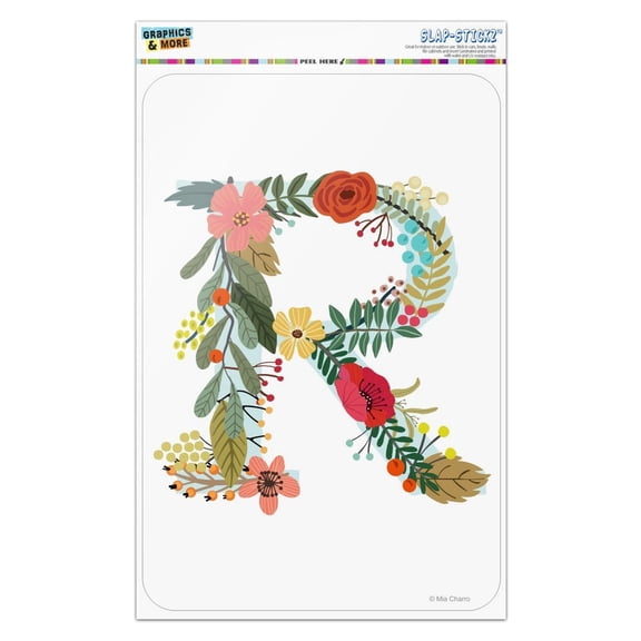 Letter R Floral Monogram Initial Home Business Office Sign