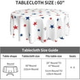 thumbnail image 6 of 4th of July Tablecloth 60 Inch Round, Red Blue Striped Stars Decorations Patriotic Table Cloth Polyester Outdoor Decor Memorial Independence Day Table Cover for Farmhouse Party Picnic Dinner, 6 of 6
